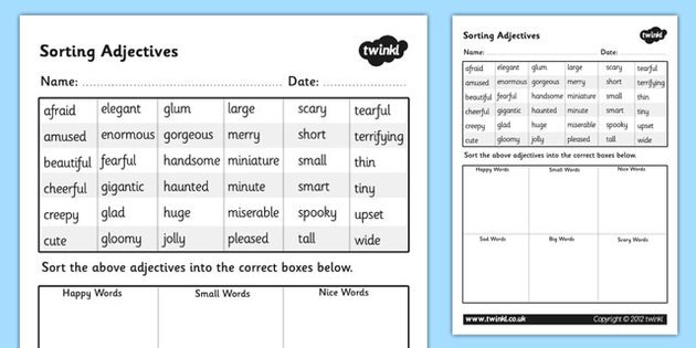 Mesmerizing Adjectives Worksheets Bogglesworld For Your Pictures