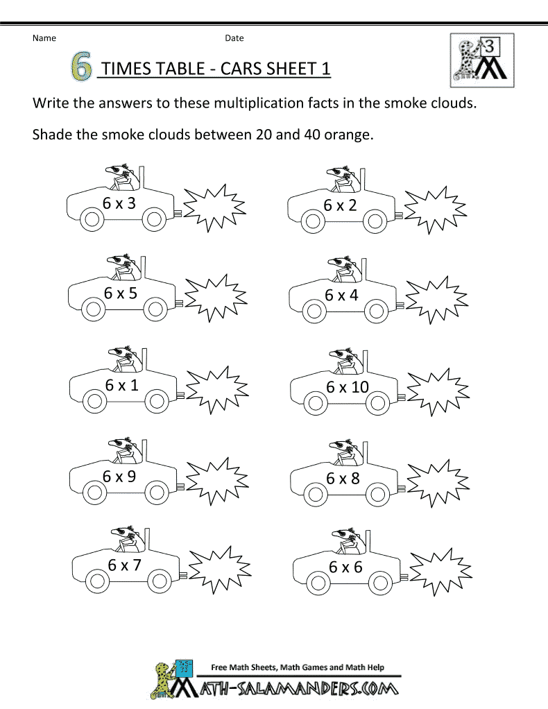 Multiplication Worksheets By 6 107050