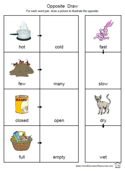 Opposites Worksheets For Kids The Best Worksheets Image Collection