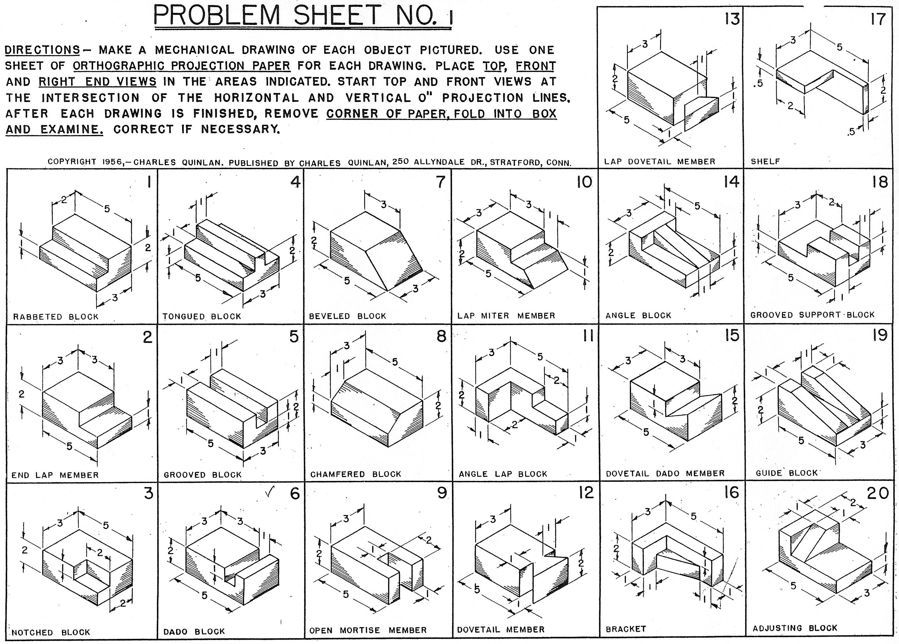Orthographic Projection Worksheets 302869