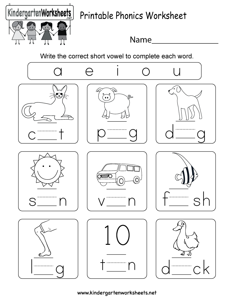 Phonics Worksheets For Kindergarten Printable Free The Best