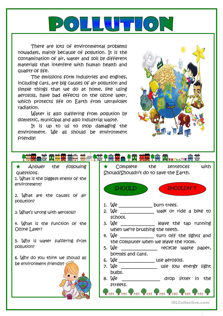 Pollution Worksheets 1265687
