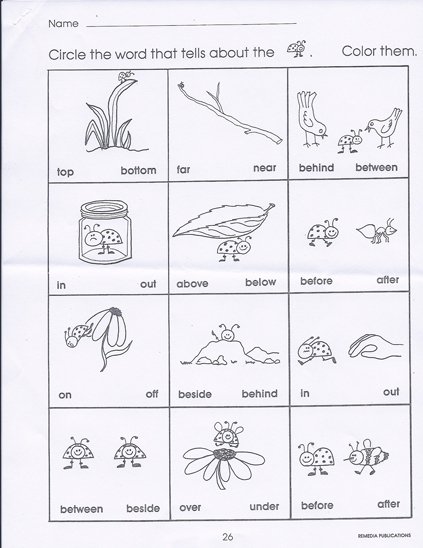 Positional Worksheets For Kindergarten The Best Worksheets Image