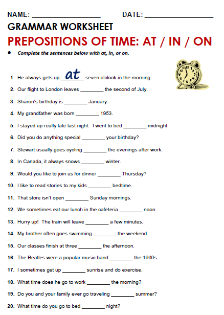 Prepositions Worksheets Pdf The Best Worksheets Image Collection