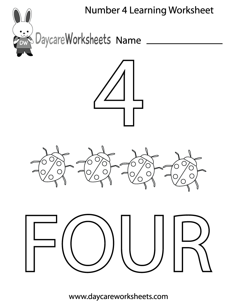 Preschool Number 4 Worksheets The Best Worksheets Image Collection