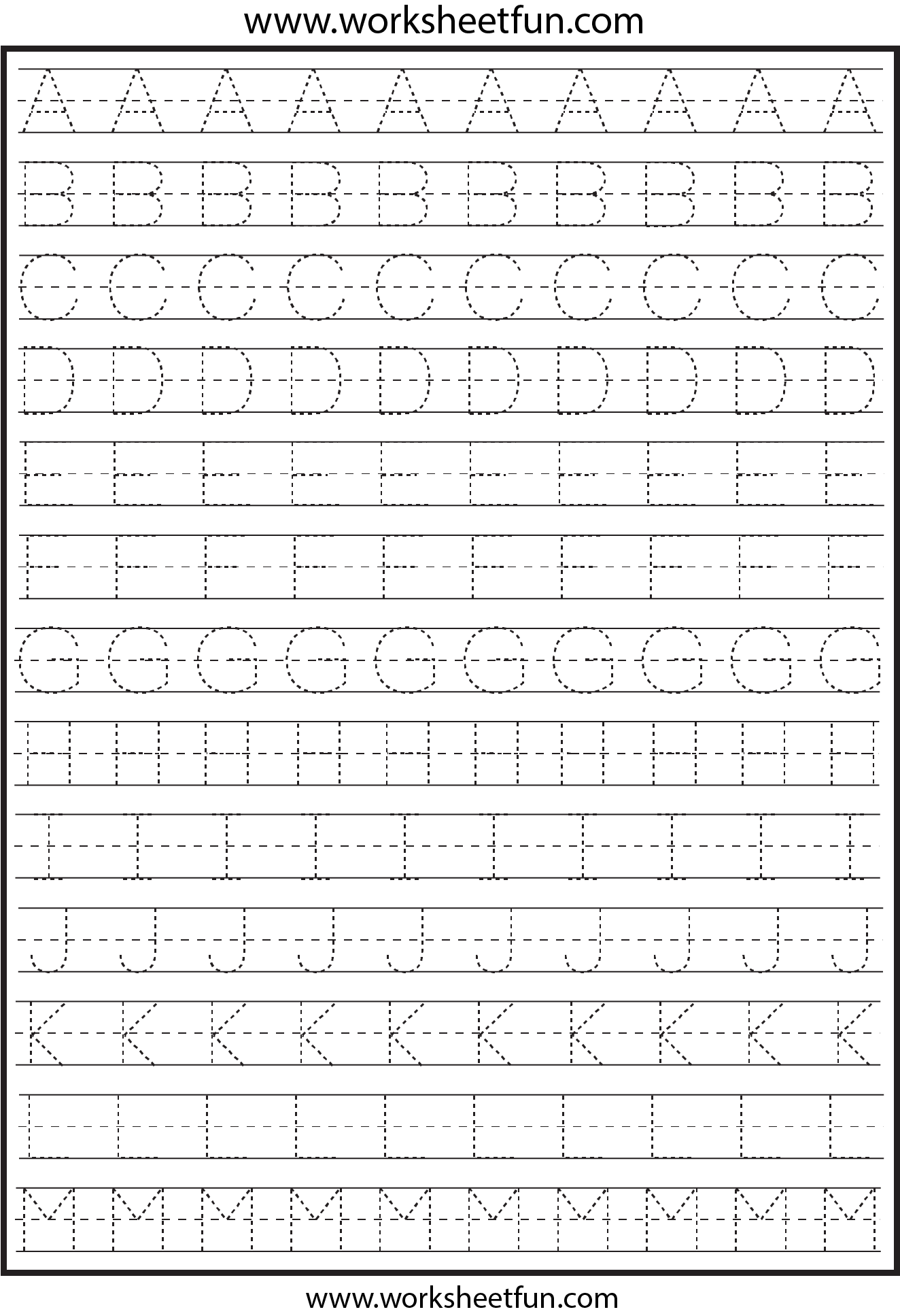 Preschool Traceable Letters Worksheets 55799