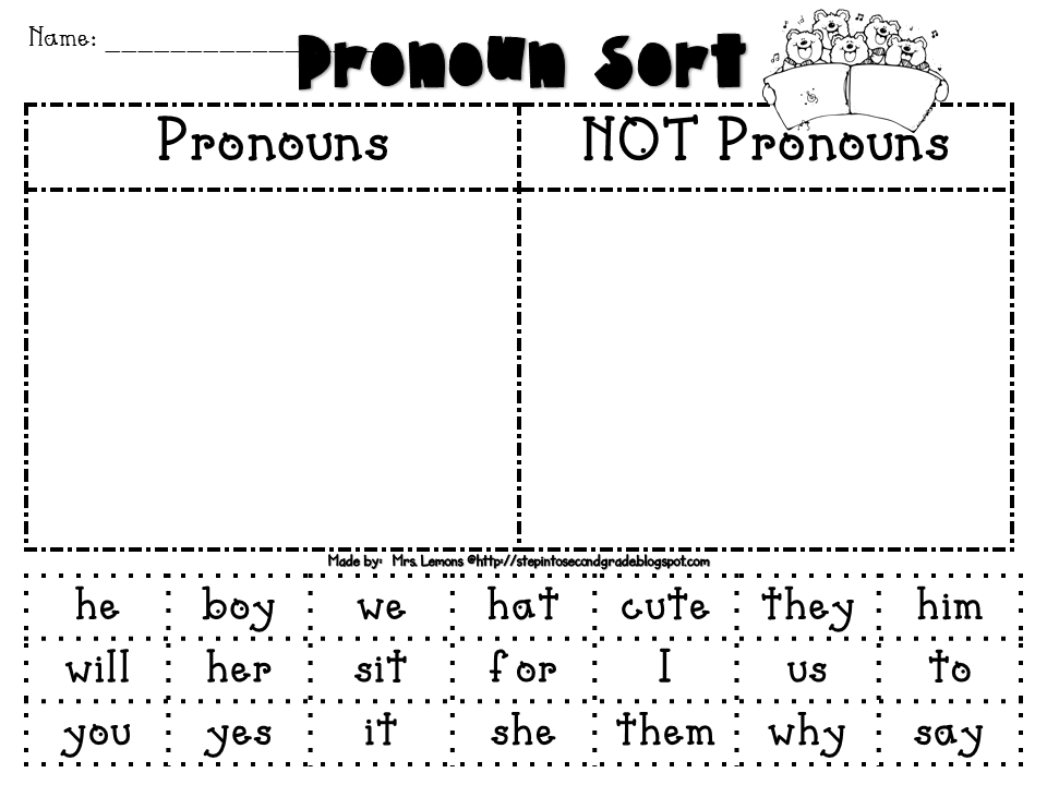 Pronoun I Worksheet For 1st Grade 751858