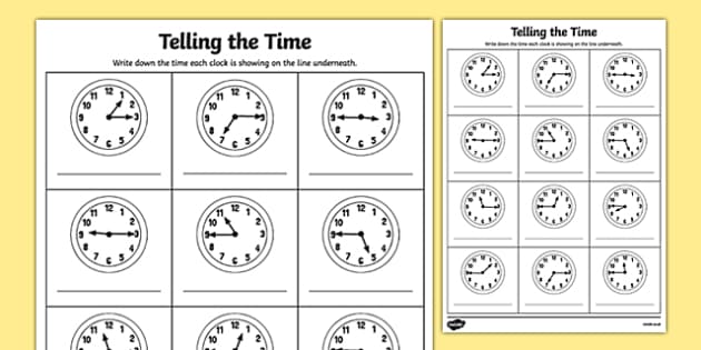 Quarter Past And Quarter To Times Worksheet   Activity Sheet