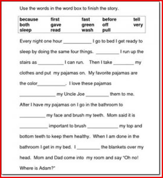 Reading Comprehension Worksheet 1st Grade The Best Worksheets