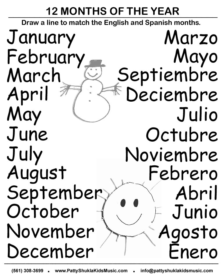 Spanish Months Worksheet The Best Worksheets Image Collection