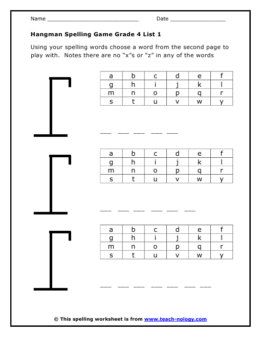 Spelling Game Worksheet Worksheets For All