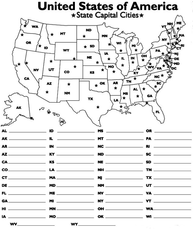 States And Capitals Worksheets 513859