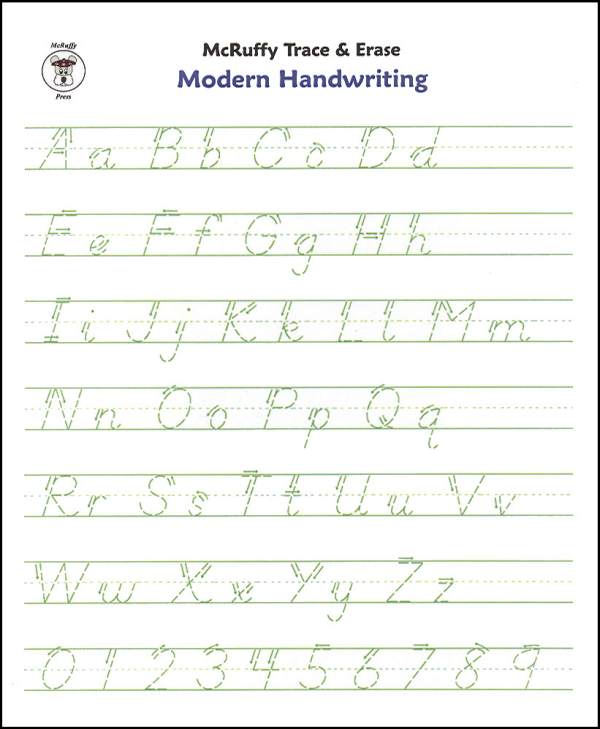 Trace & Erase Alphabet Handwrtng Sheets  Modern) (mcruffy Press