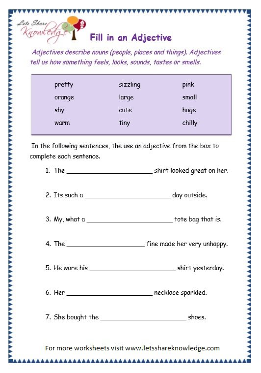 Ultimate Worksheets On Adjectives For Grade 4 With Answers For