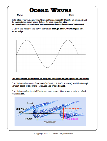 Wave Math Worksheet