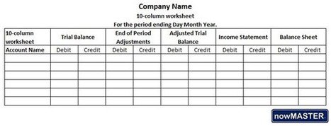 Worksheet Accounting 10 Column 74037