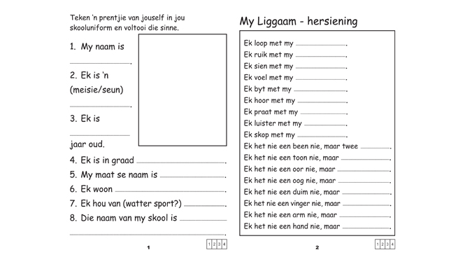 afrikaans worksheets for grade 2