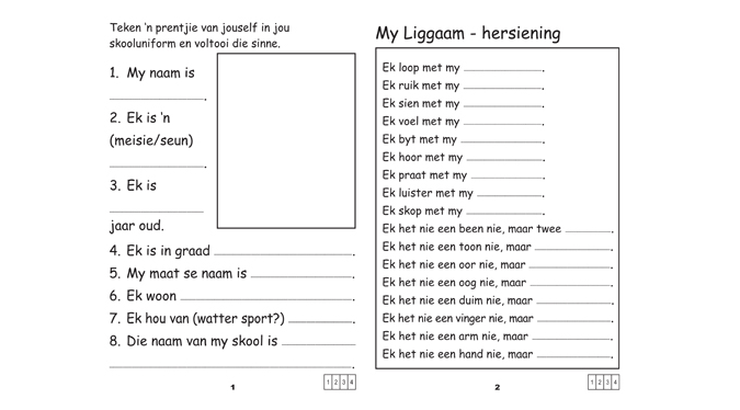 Worksheets Grade 5 Afrikaans