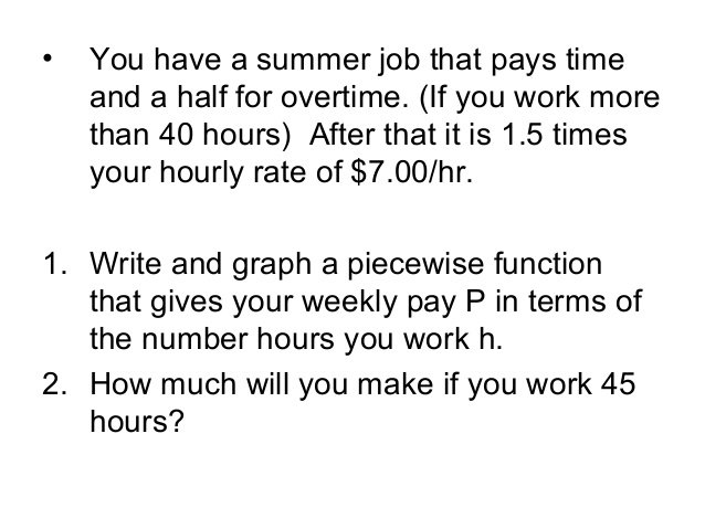 Worksheets Piecewise Word Problems Worksheet With Answers