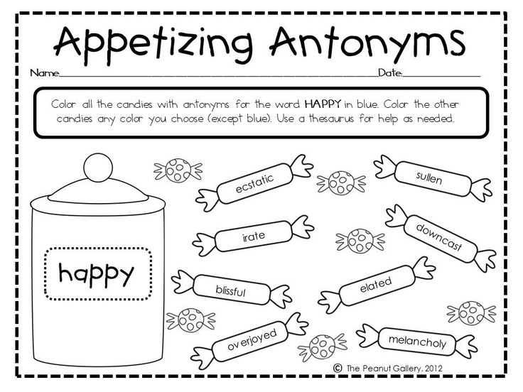 17 Best Images Of Antonyms Worksheets First Grade