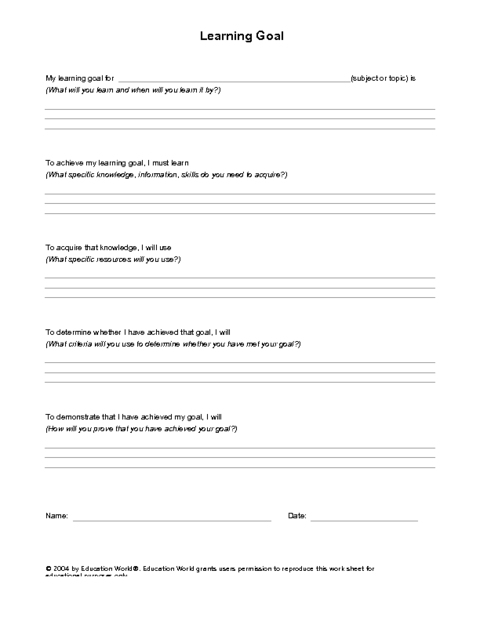 29 Images Of Educational Goals Template