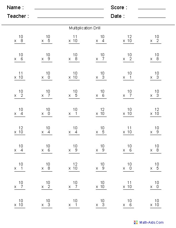 4th Grade Multiplication Worksheets Homeschooldressage