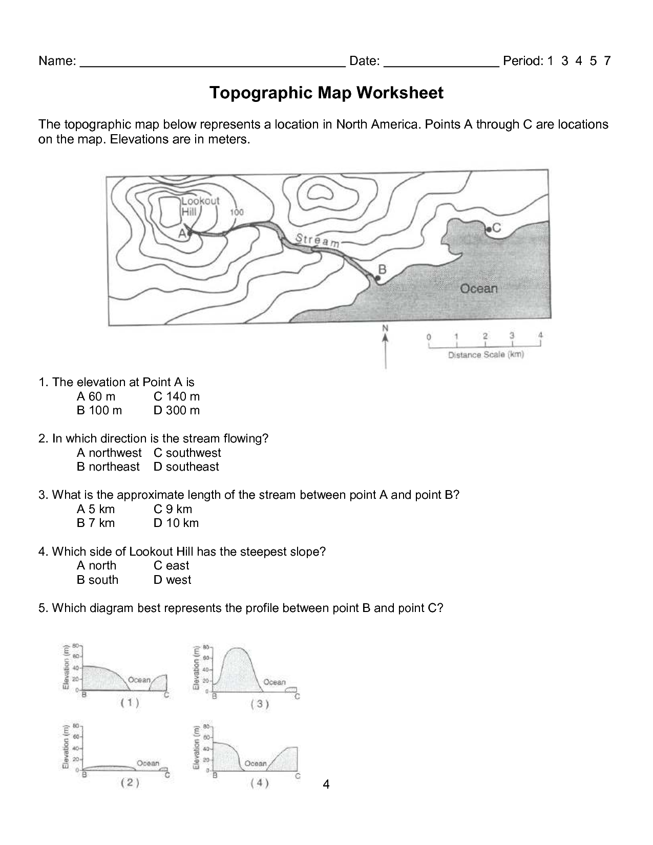 6 Best Images Of Topographic Map Worksheets Printable, Map