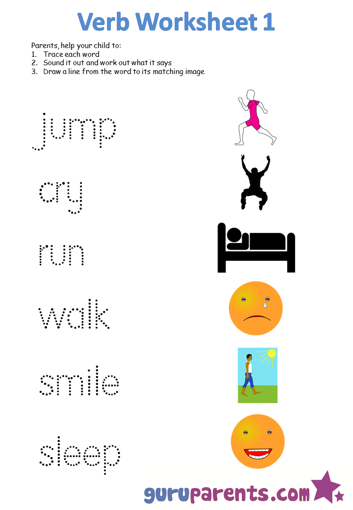 Action Words For Kindergarten Worksheets 1167621