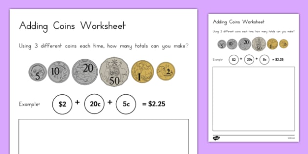 Adding Coins Worksheet