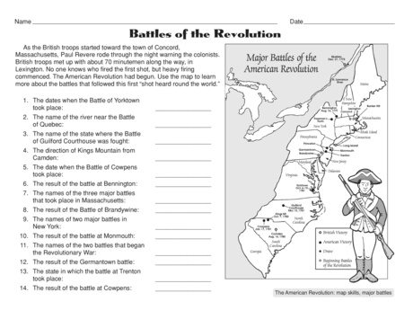 American Revolution Printable Worksheets
