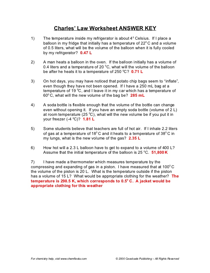 Boyle S Law Worksheet Answer Key And Work 548590
