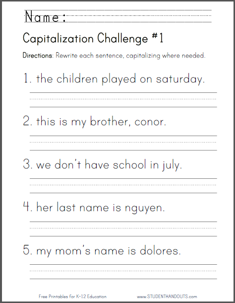 Capitalization Challenge  1