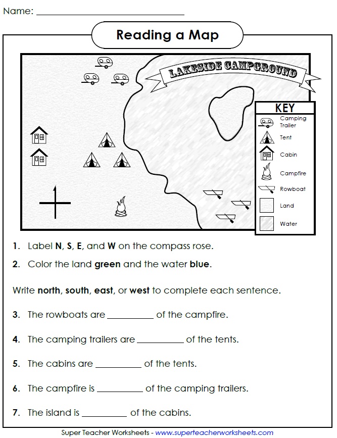 Cardinal Direction Worksheets For Kindergarten 992148