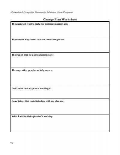 Change Plan Worksheet