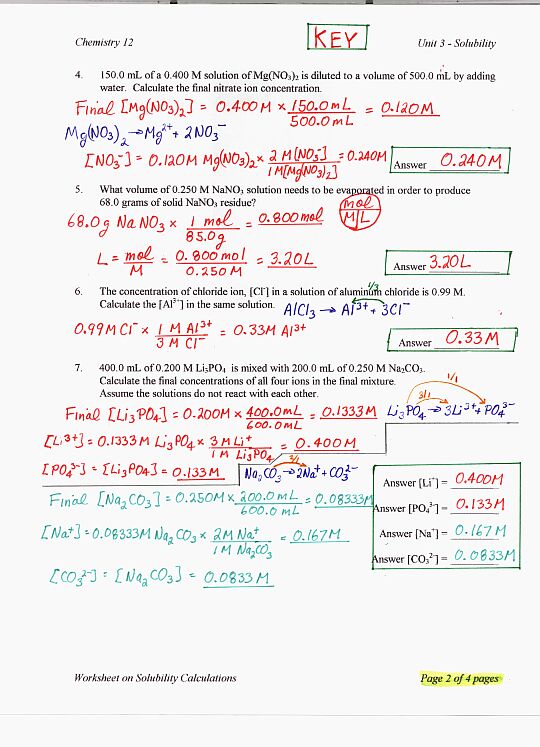 Chemistry Solutions Worksheet The Best Worksheets Image Collection