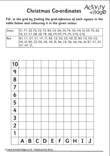 Christmas Coordinates Worksheets