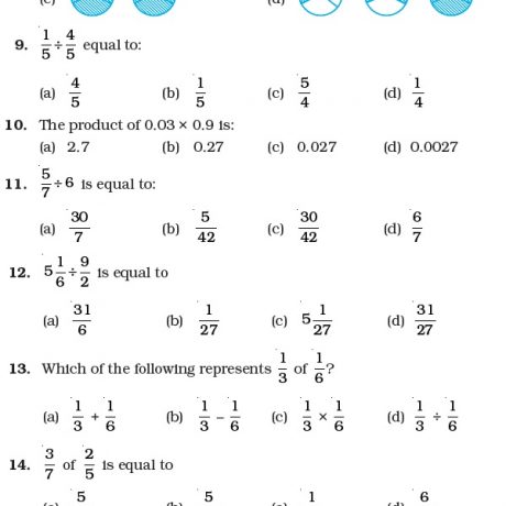 class 7 maths fractions and decimals important questions