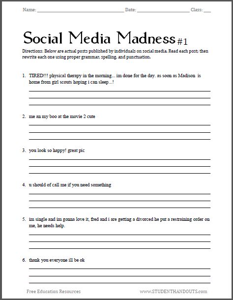 Collection Of Health Worksheets Middle School