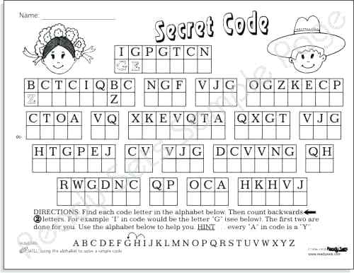 Collection Of Math Secret Code Worksheets
