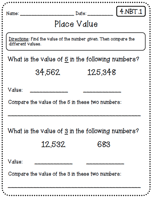 Common Core Math Worksheets (for All Standards) Create Teach