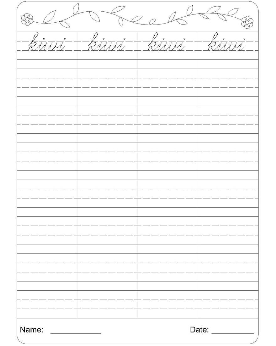 Cursive Handwriting Worksheets For Kindergarten 280734