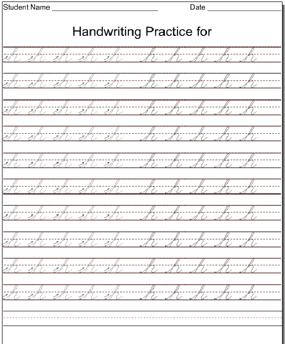 Cursive Worksheets For Kindergarten