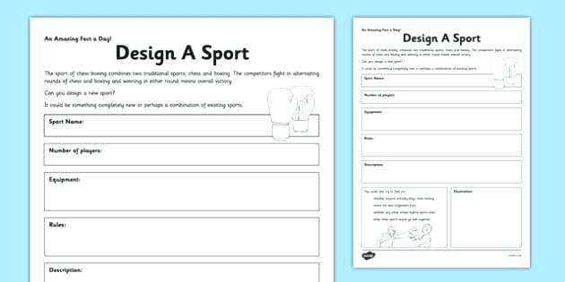 Design A Sport Worksheet Activity Sheet Inventor Fact Inventors