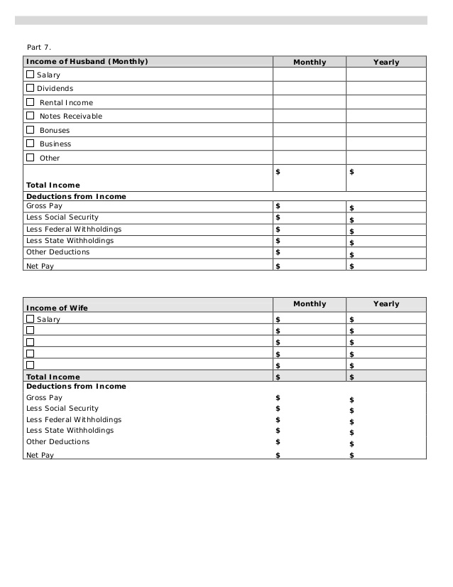 Divorce Worksheet  2755427