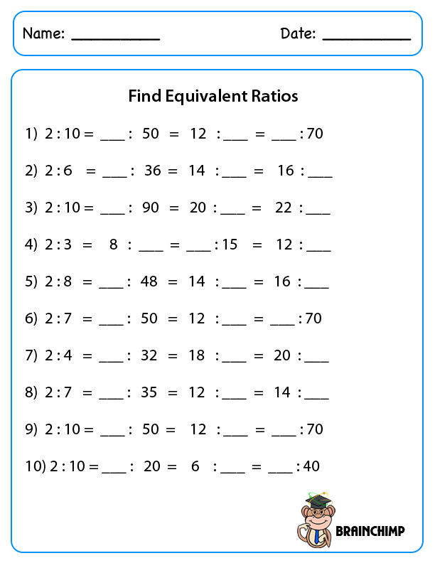 Equivalent Ratios Worksheets Grade 6 Equivalent Ratios Worksheets Grade 6