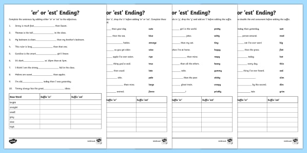 окончания er и est в английском языке. когда er а когда est. что по английски означает окончание-er/est. Words ending with er. правило окончаний в английском языке.
