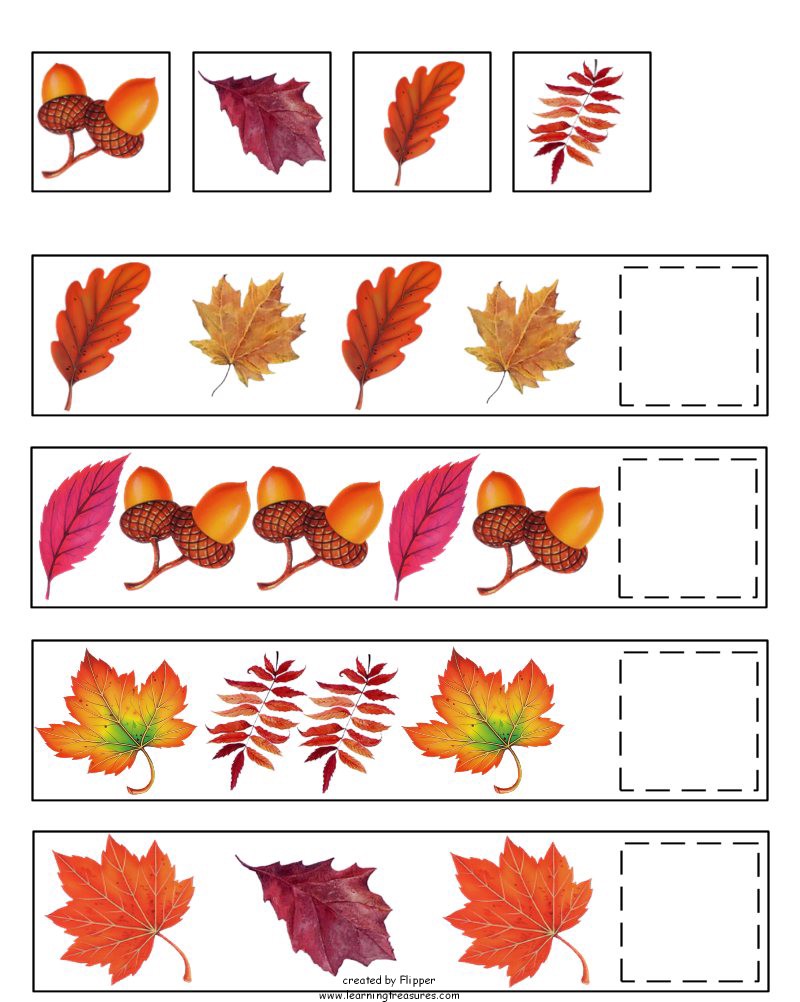 Fall Pattern Worksheets For Preschool 8944