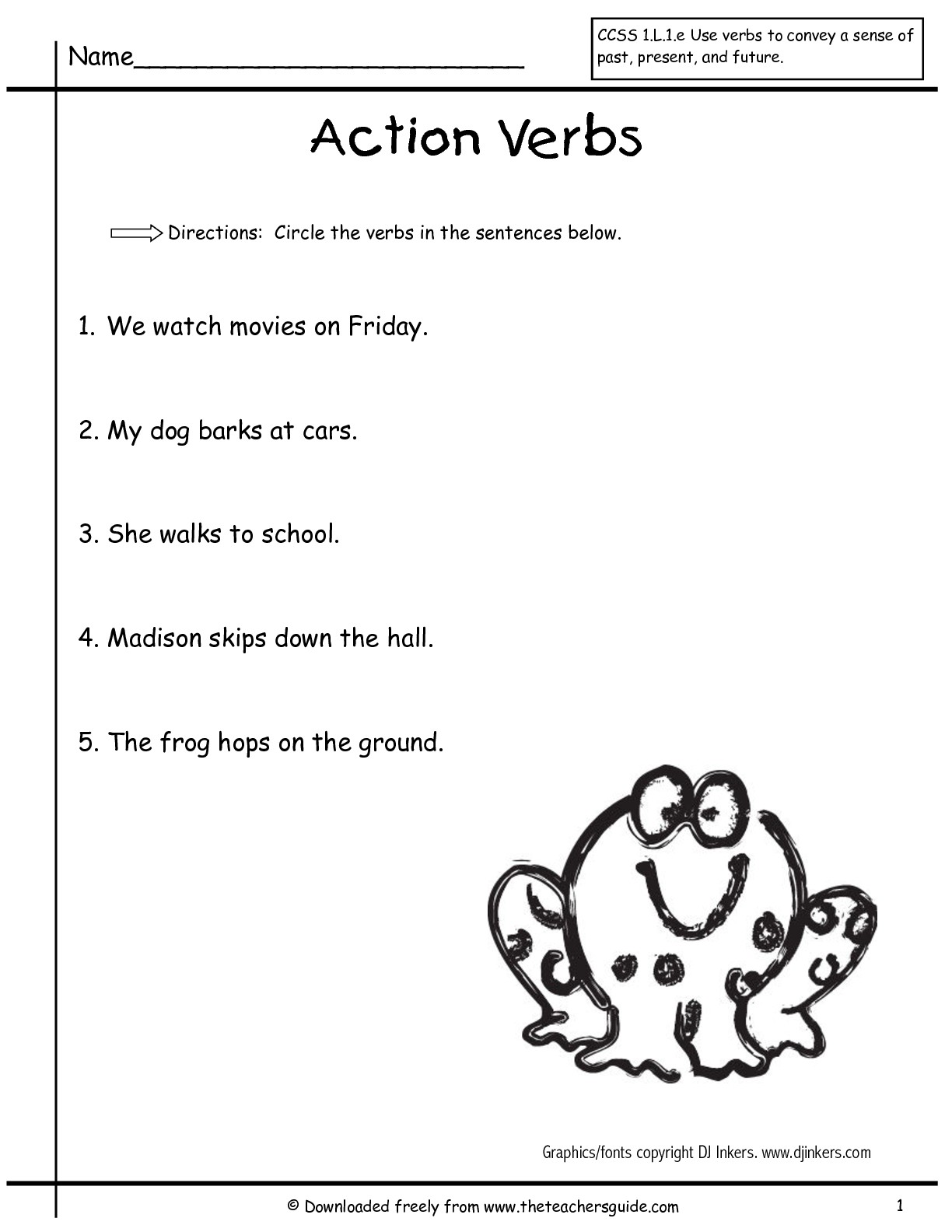 First Grade Verb Activities 849202