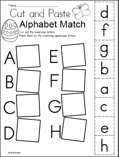 Free Easter Alphabet Cut And Paste Worksheets