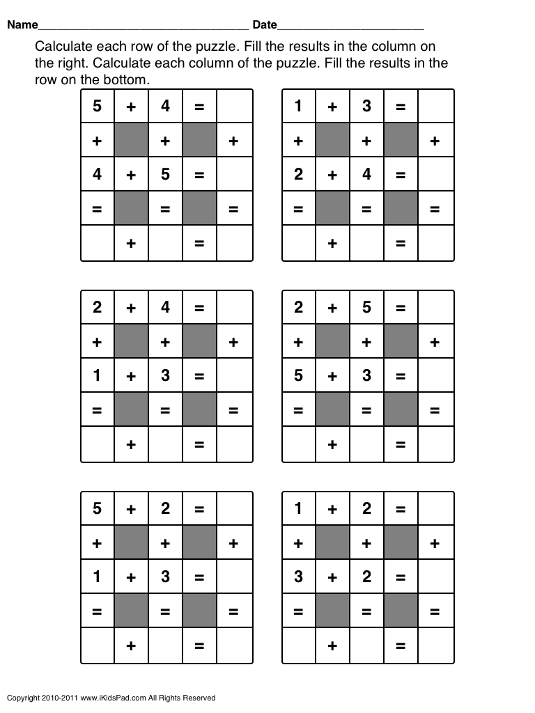 Free Fun Math Puzzle Worksheets For Middle School 473572